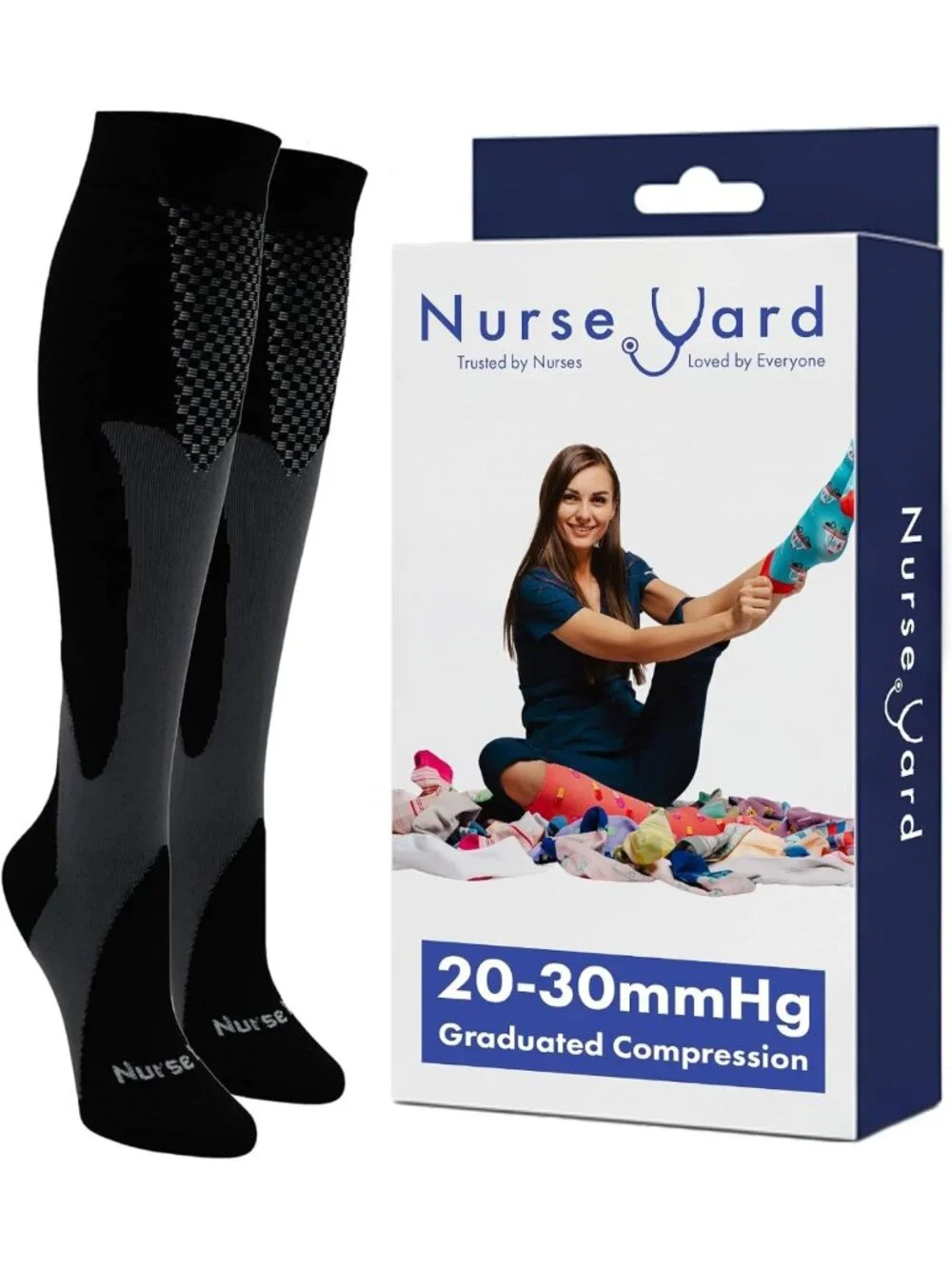 20-30mmHg Compression Socks for Travel, Running & Nursing | Athletic Support